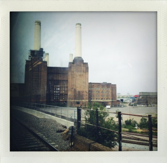 The Battersea Power Station from the Victoria bound train