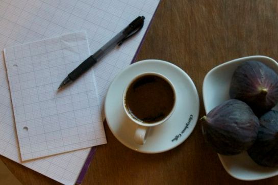 Coffee, figs and a blank sheet of paper - this is how it all starts